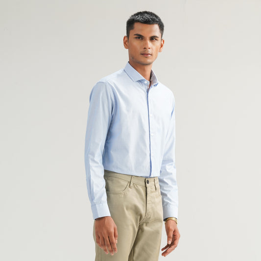 Mens Sky Blue Formal Shirt