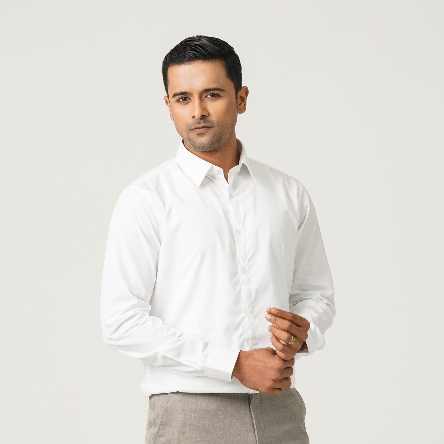 Men’s White Poly-Cotton Formal Shirt