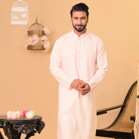 Mens Basic Panjabi- Pink 1