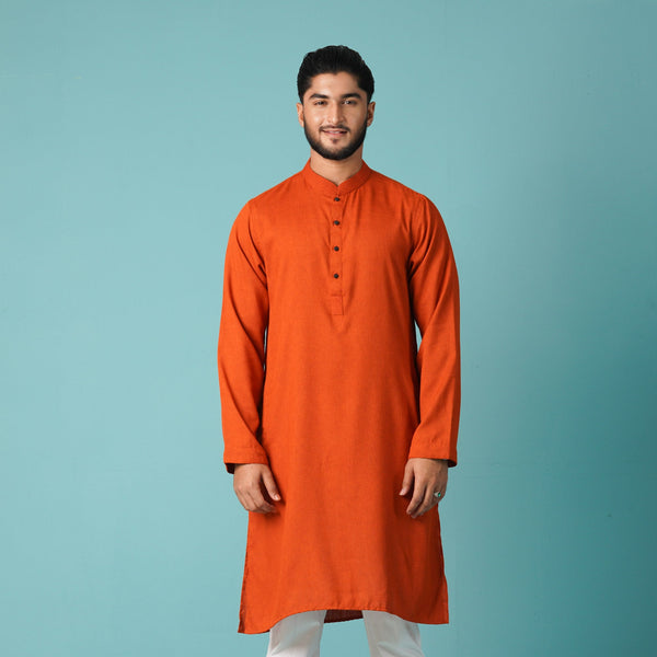 MENS BASIC PANJABI-ORANGE