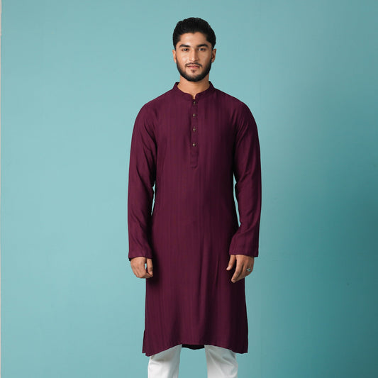 Mens Violet Basic Panjabi
