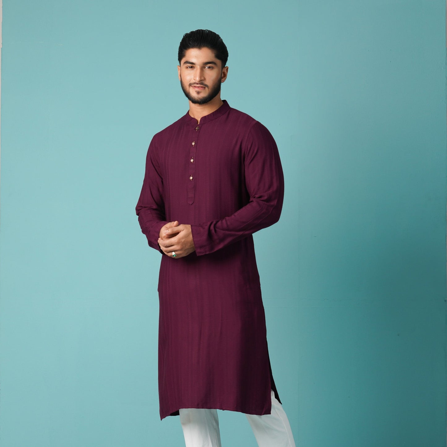 Mens Violet Basic Panjabi