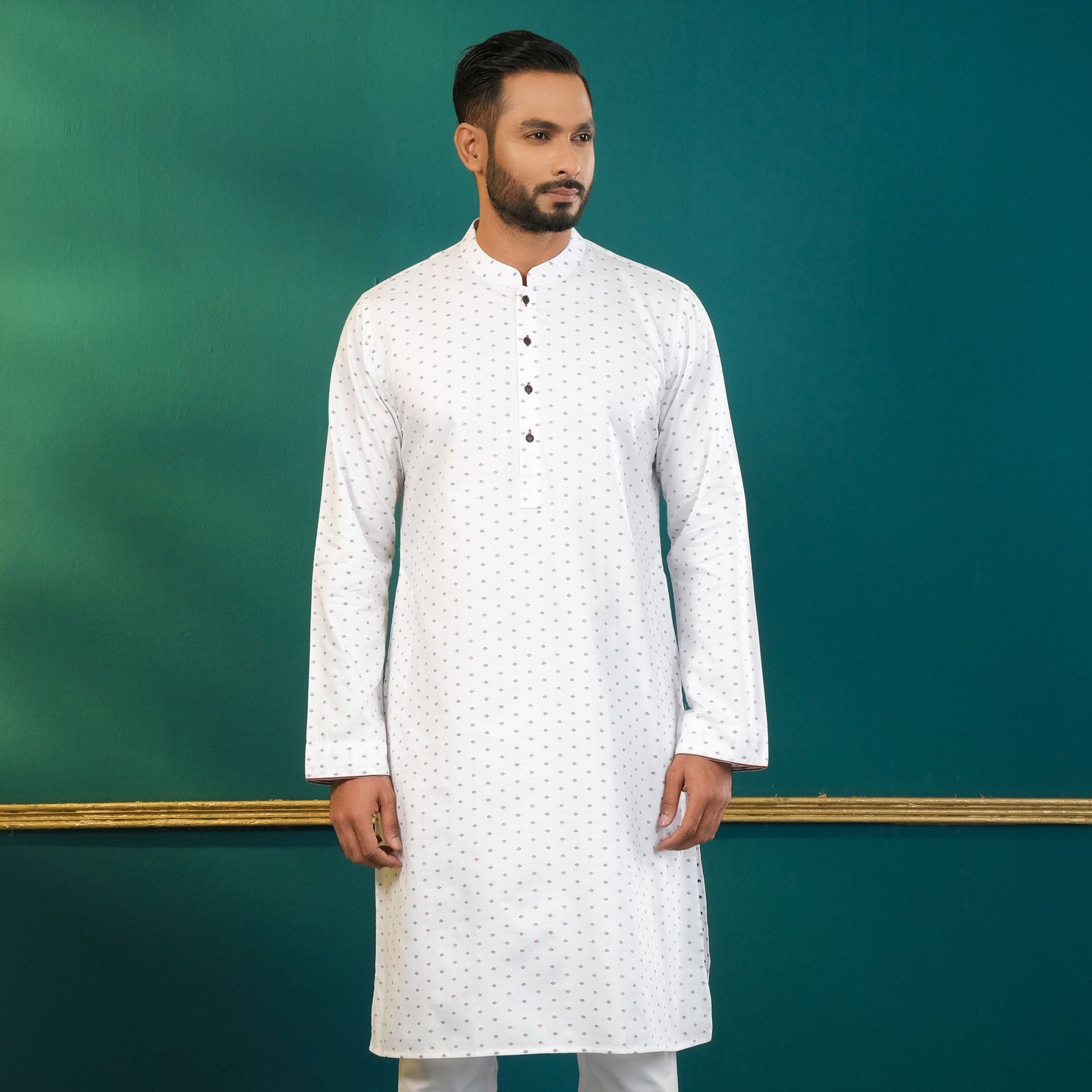 Men's White Classic Panjabi