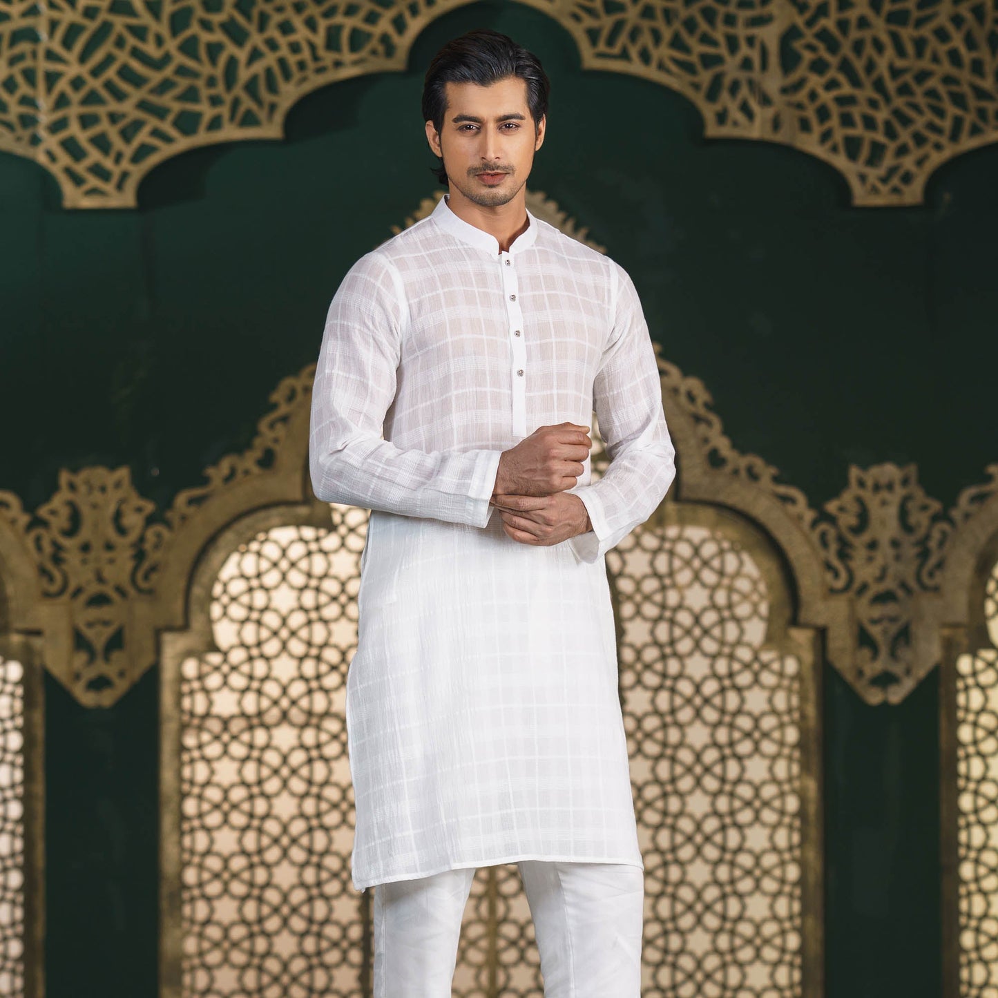 Mens White Panjabi