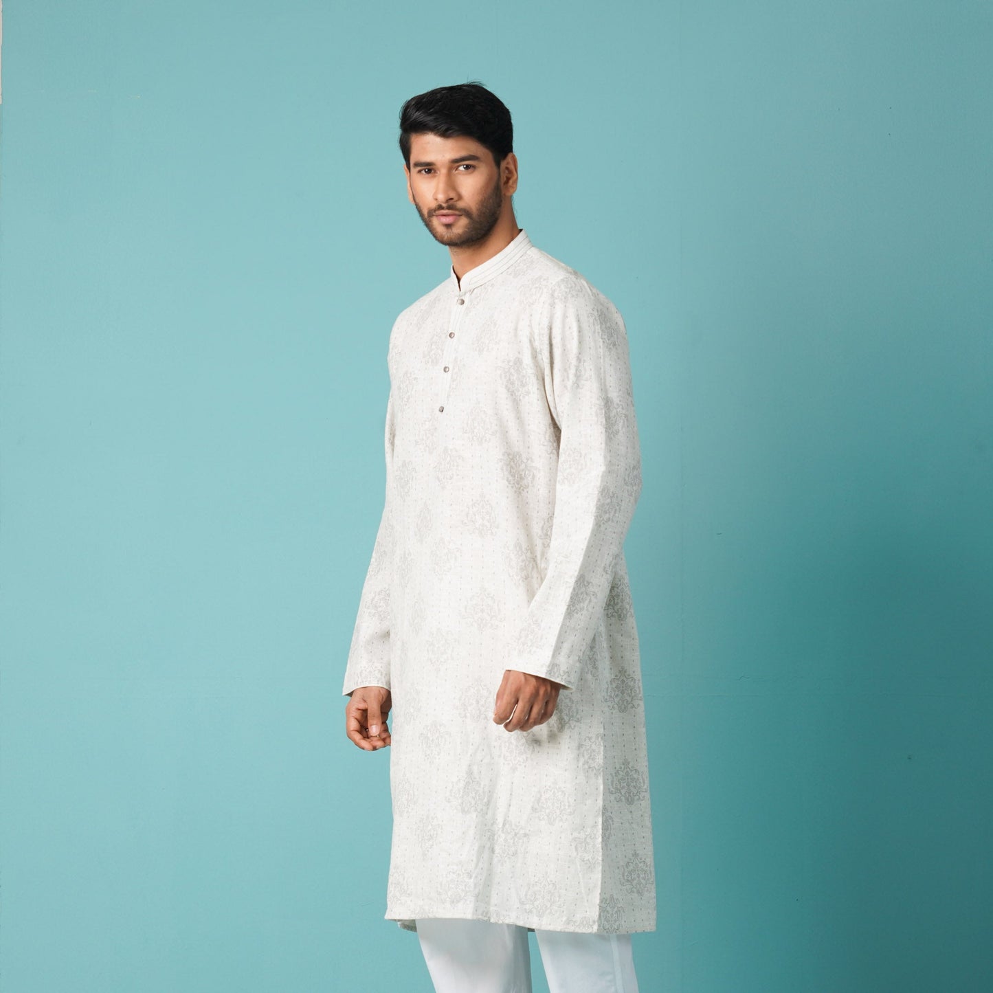 Mens Basic Panjabi-Ash