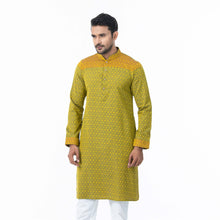 Load image into Gallery viewer, Mens Yellow-Blue Printed Panjabi
