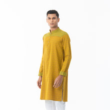 Load image into Gallery viewer, Mens Yellow-Maroon Printed Panjabi
