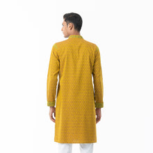 Load image into Gallery viewer, Mens Yellow-Maroon Printed Panjabi
