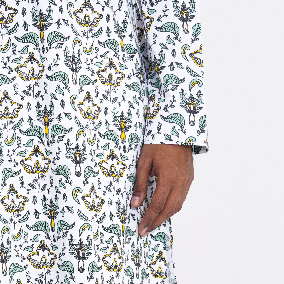 Mens Black & White Panjabi