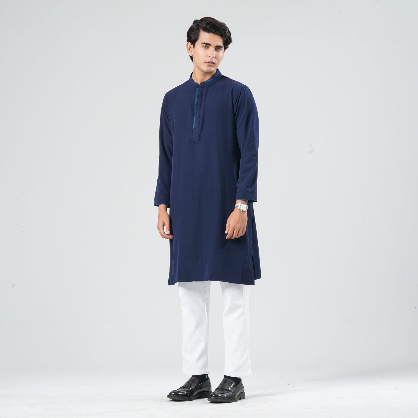 Men Blended Navy Panjabi