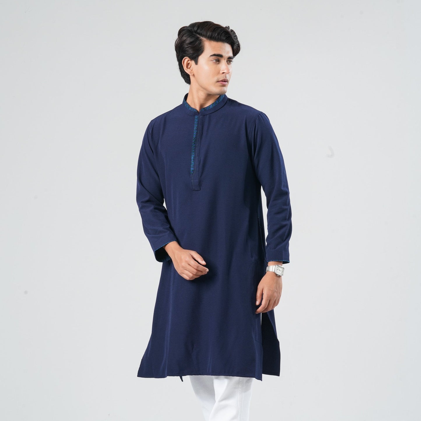 Men Blended Navy Panjabi
