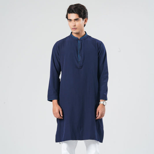 Men Blended Navy Panjabi