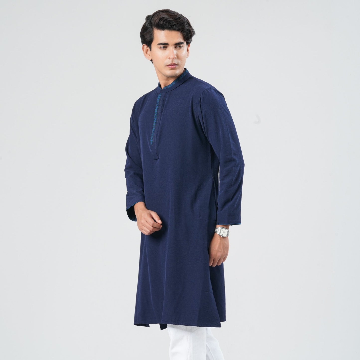 Men Blended Navy Panjabi