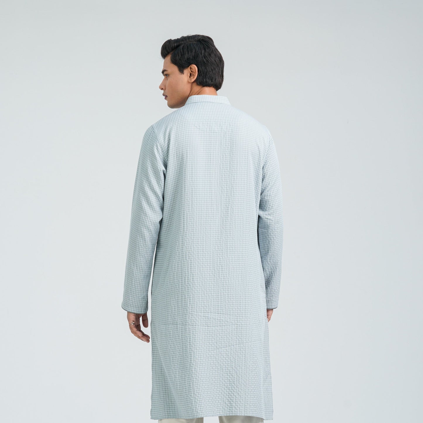 Men's Sky Ash Cotton Basic Panjabi
