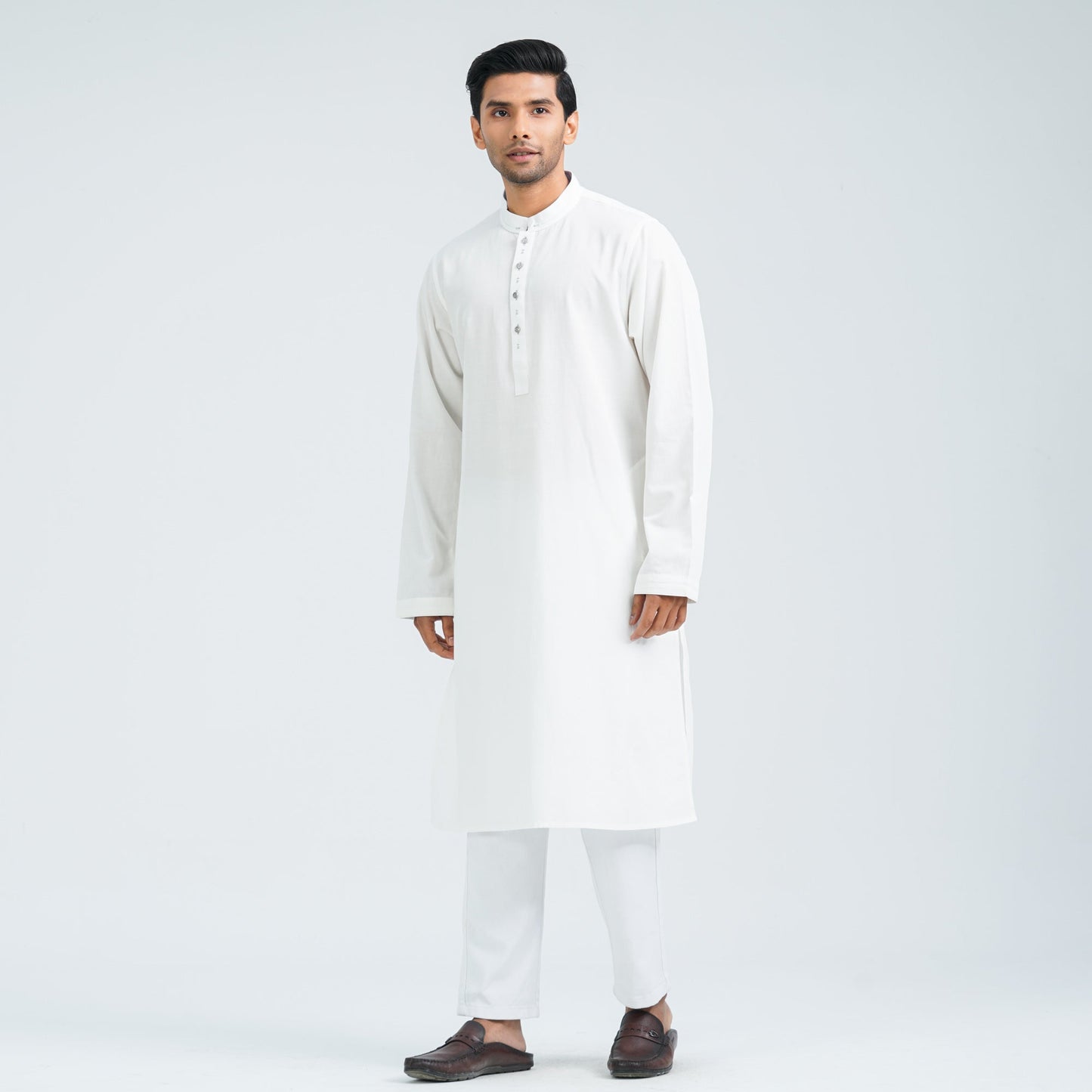Men White Viscose Panjabi