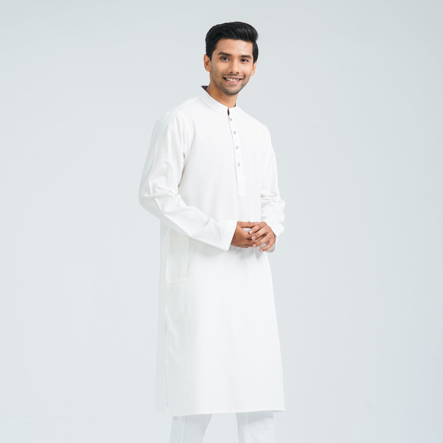 Men White Viscose Panjabi