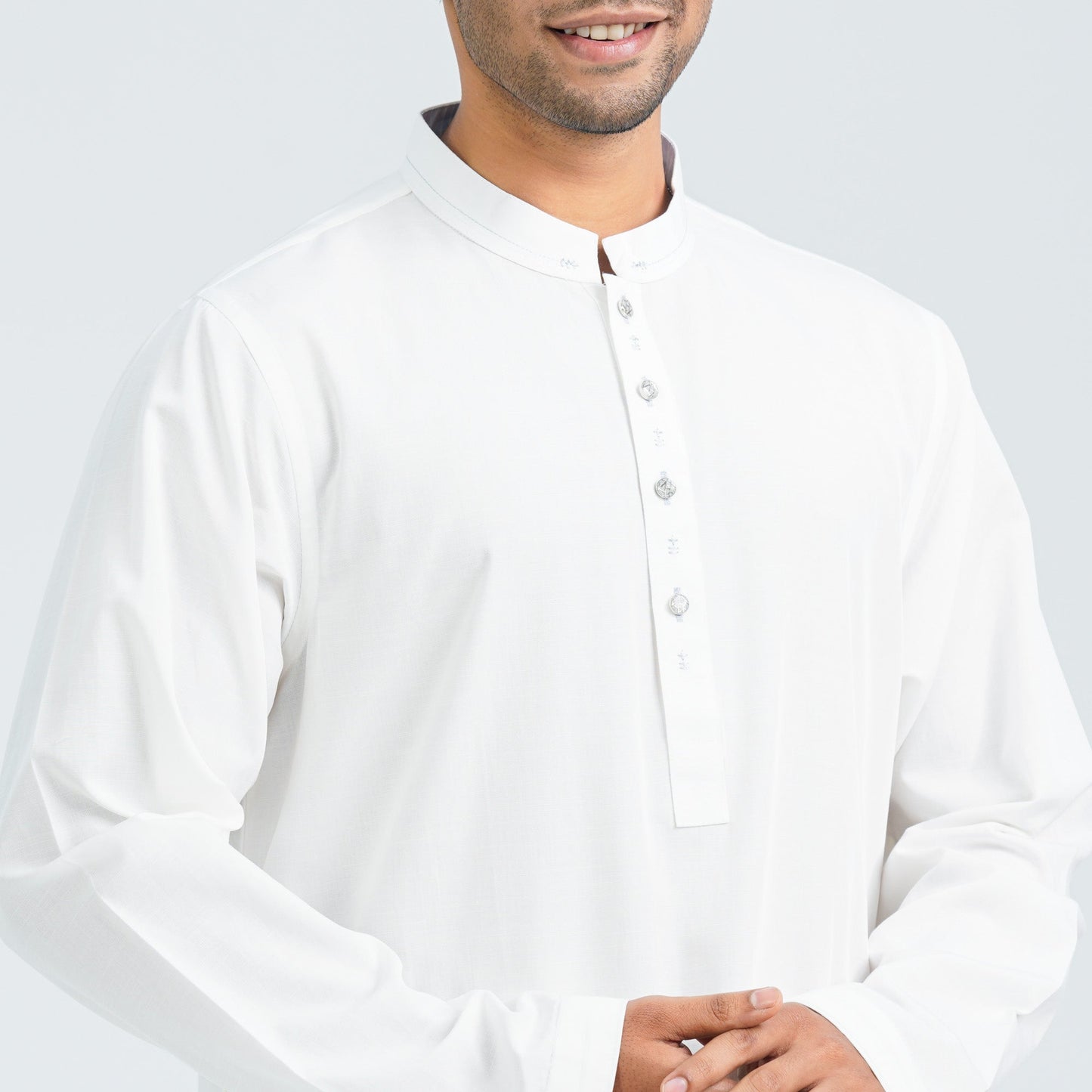 Men White Viscose Panjabi