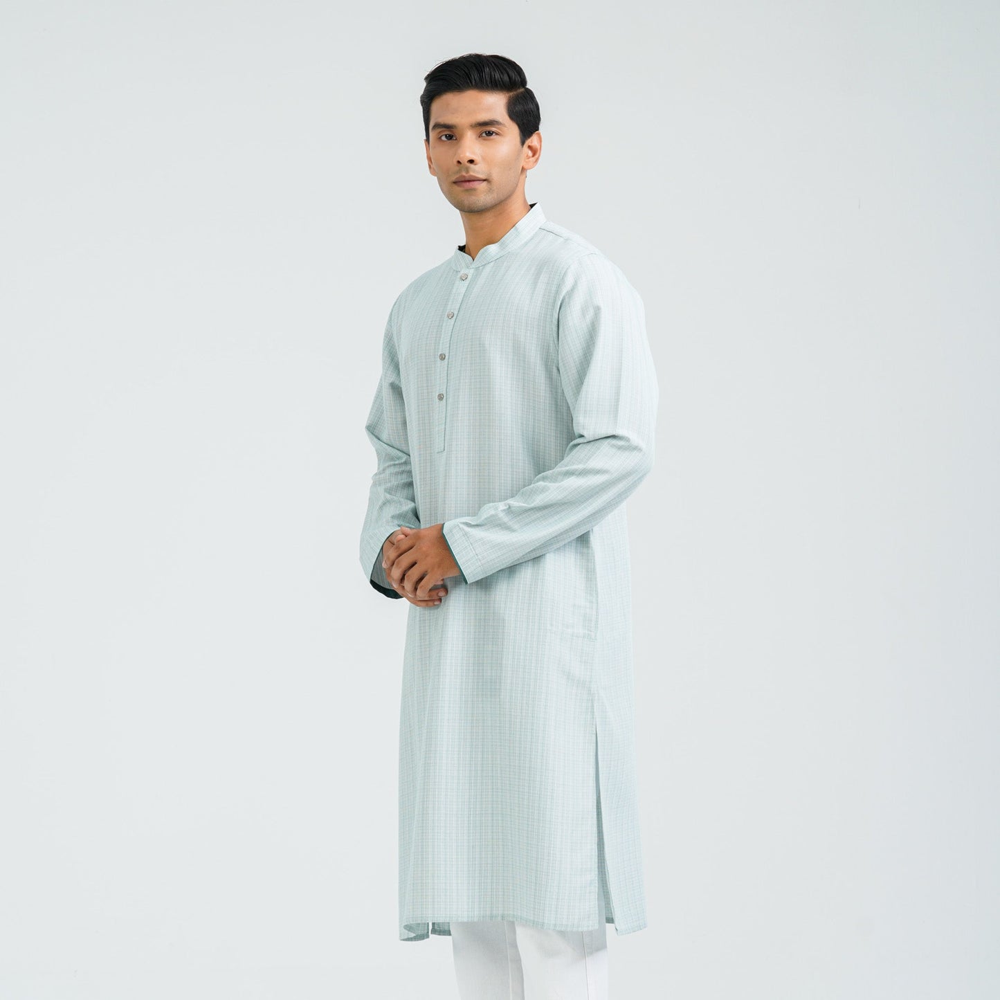 Men's Pastel Mint Cotton Basic Panjabi