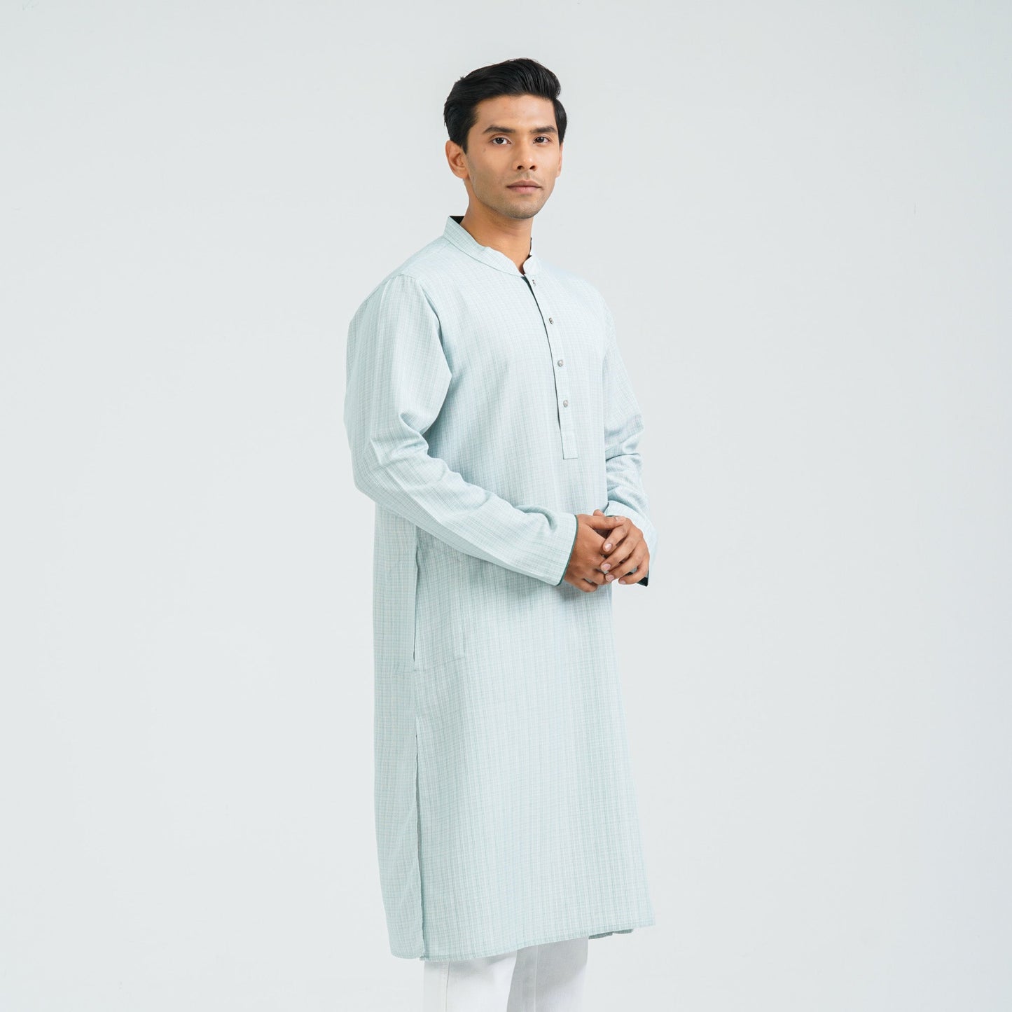 Men's Pastel Mint Cotton Basic Panjabi