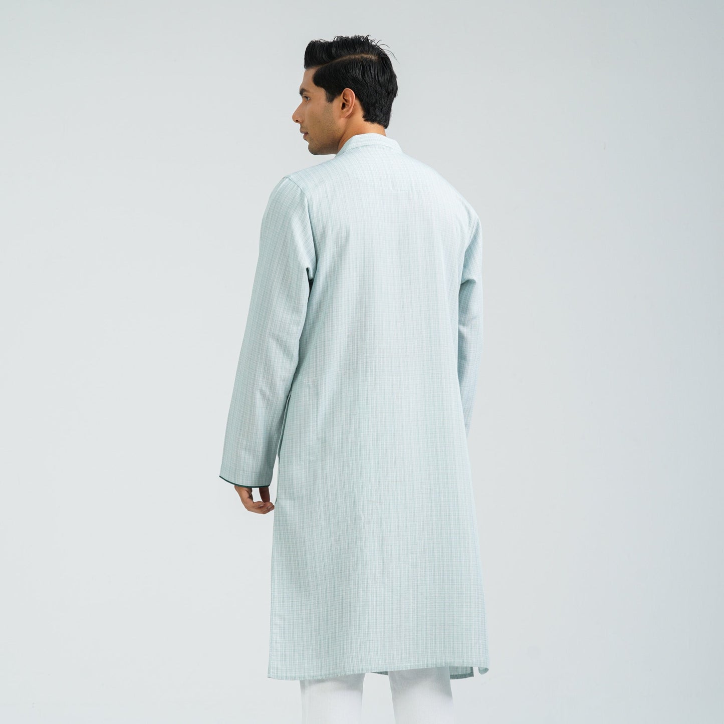 Men's Pastel Mint Cotton Basic Panjabi
