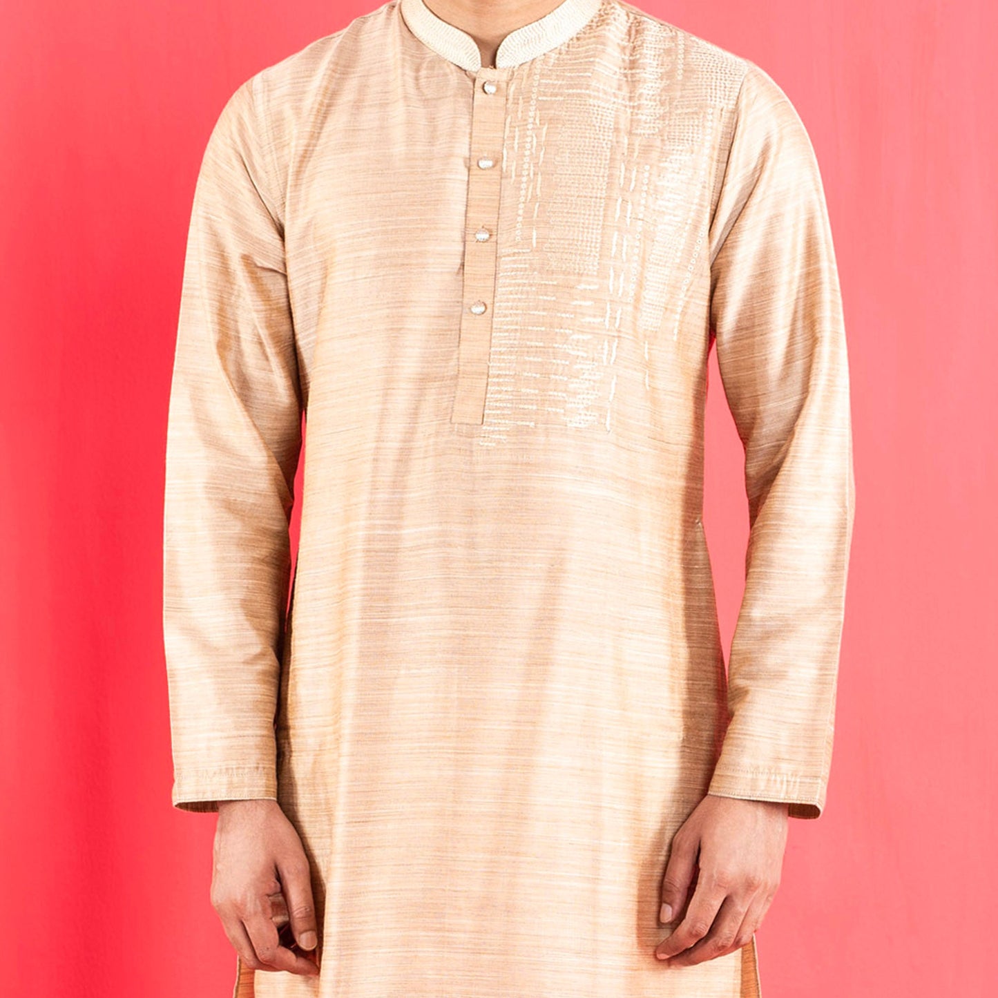 Mens Embroidery Panjabi- Golden