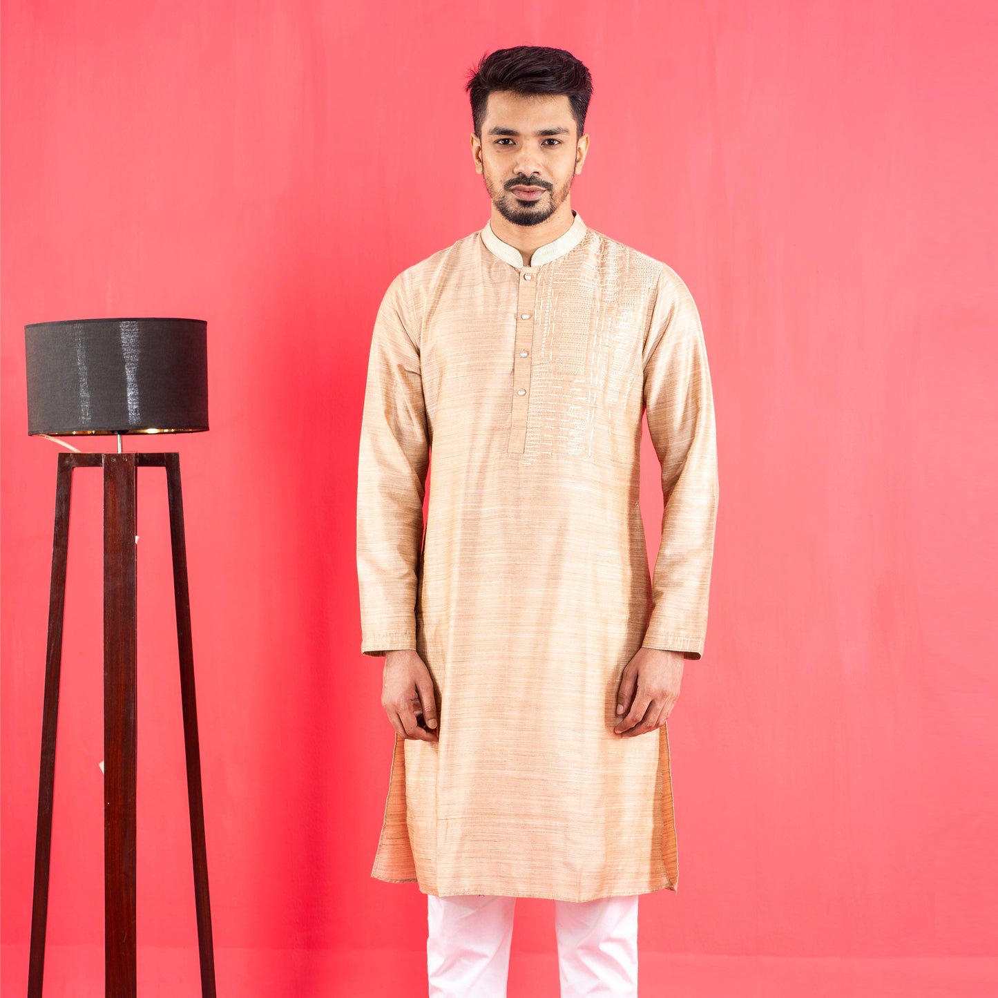 Mens Embroidery Panjabi- Golden