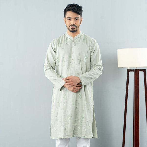 Men's Pastel Embroidered Panjabi