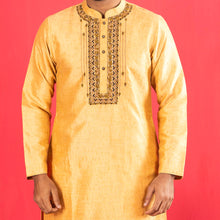 Load image into Gallery viewer, Men&#39;s Golden Embroidered Panjabi
