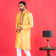 Load image into Gallery viewer, Men&#39;s Golden Embroidered Panjabi
