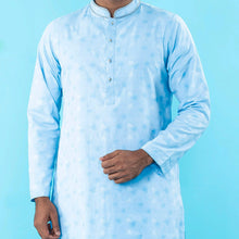 Load image into Gallery viewer, Men&#39;s Blue Embroidered Panjabi
