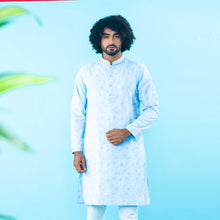 Load image into Gallery viewer, Men&#39;s Blue Embroidered Panjabi
