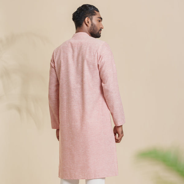 Men's Orange Embroidery Panjabi