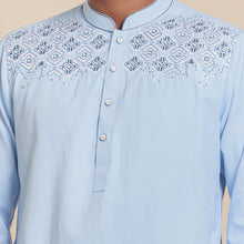 Load image into Gallery viewer, Men&#39;s Sky-Blue Embroidery Panjabi
