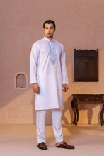 Load image into Gallery viewer, MENS EMBROIDERY PANJABI-WHITE
