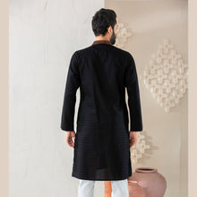 Load image into Gallery viewer, Men&#39;s Black Embroidered Panjabi
