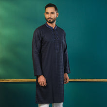 Load image into Gallery viewer, Men&#39;s Navy Blue Embroidered Panjabi
