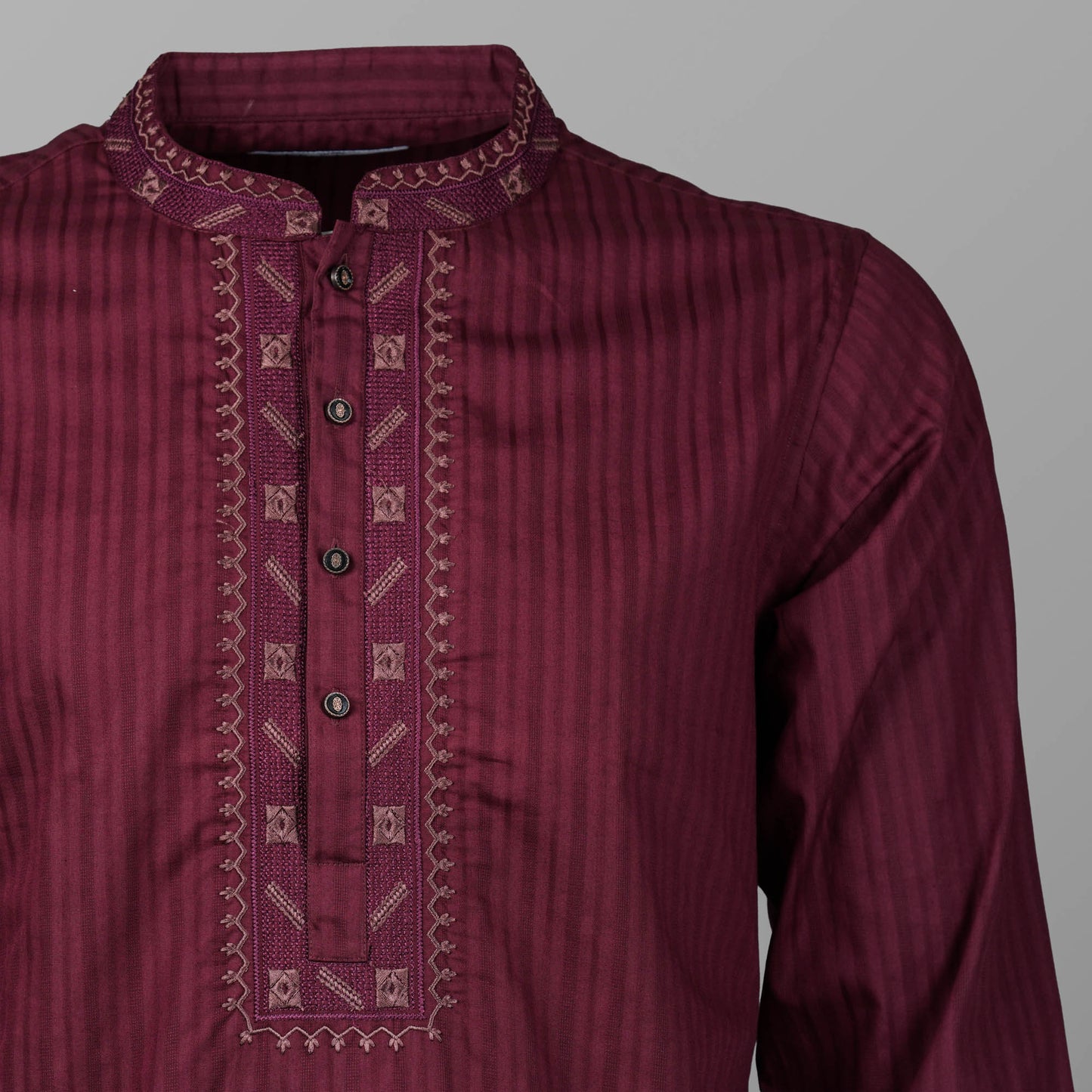 Mens Marron Embroidery Panjabi