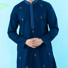 Load image into Gallery viewer, Men&#39;s Navy Embroidered Panjabi
