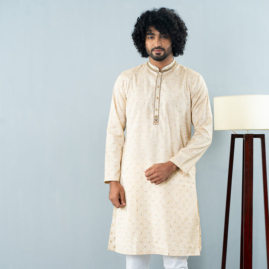 Mens Karchupi Panjabi- Golden Brown