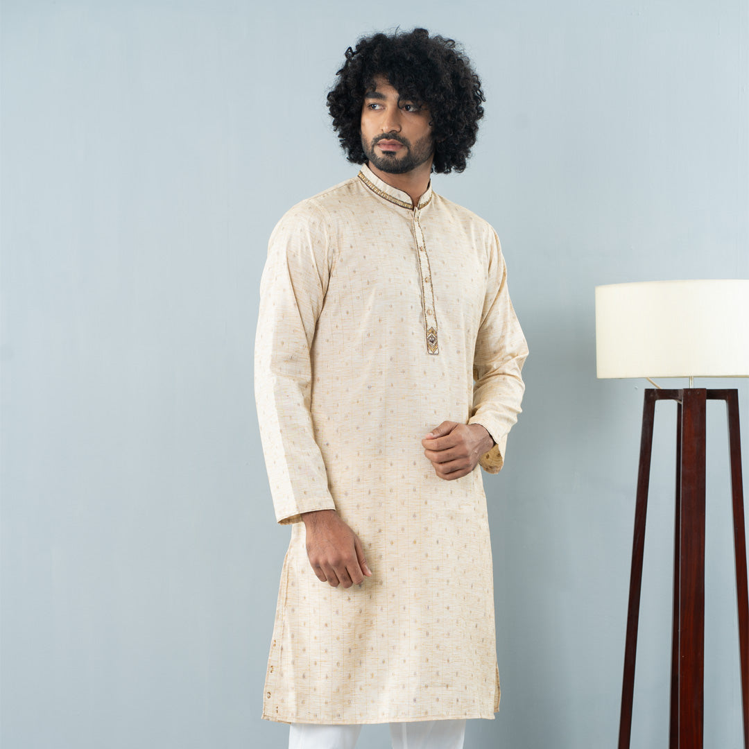 Mens Karchupi Panjabi- Golden Brown