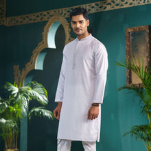 Load image into Gallery viewer, Mens White Karchupi Panjabi
