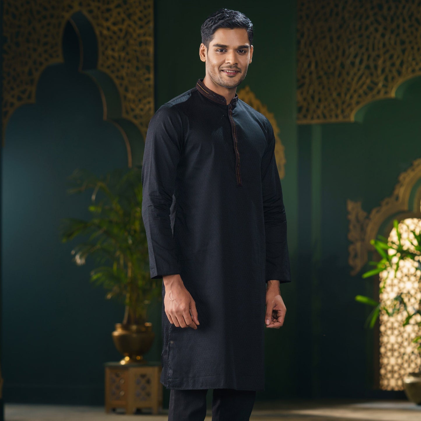 Mens Black Karchupi Panjabi