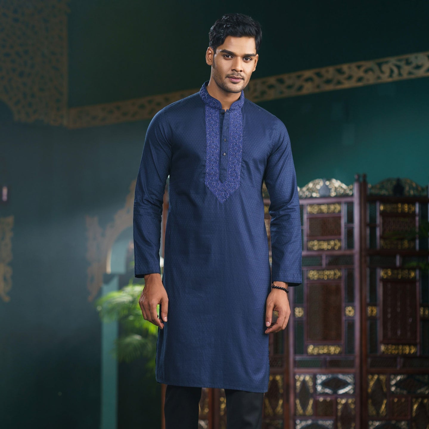 Men’s Navy Karchupi Panjabi