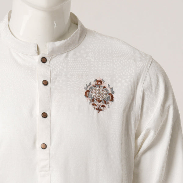 Mens White Karchupi Panjabi