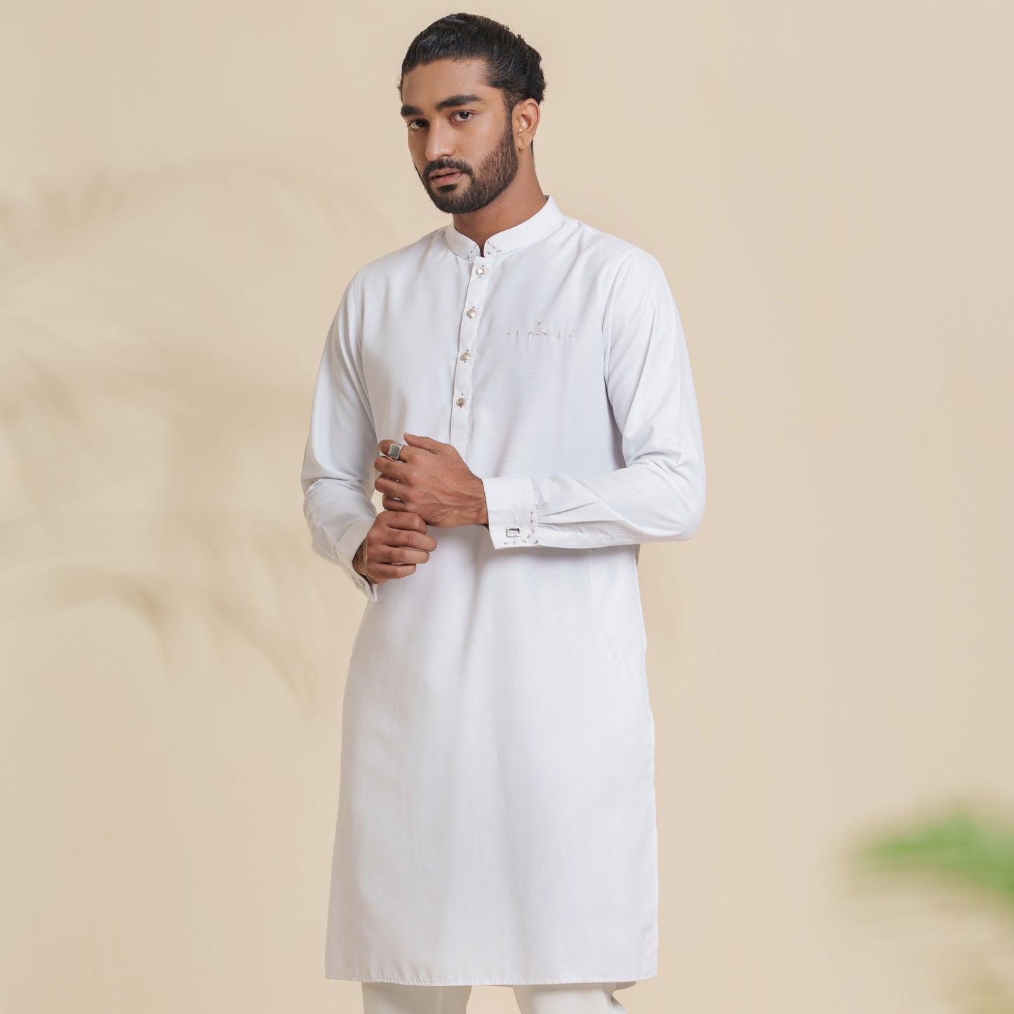 Mens Basic Panjabi- White2