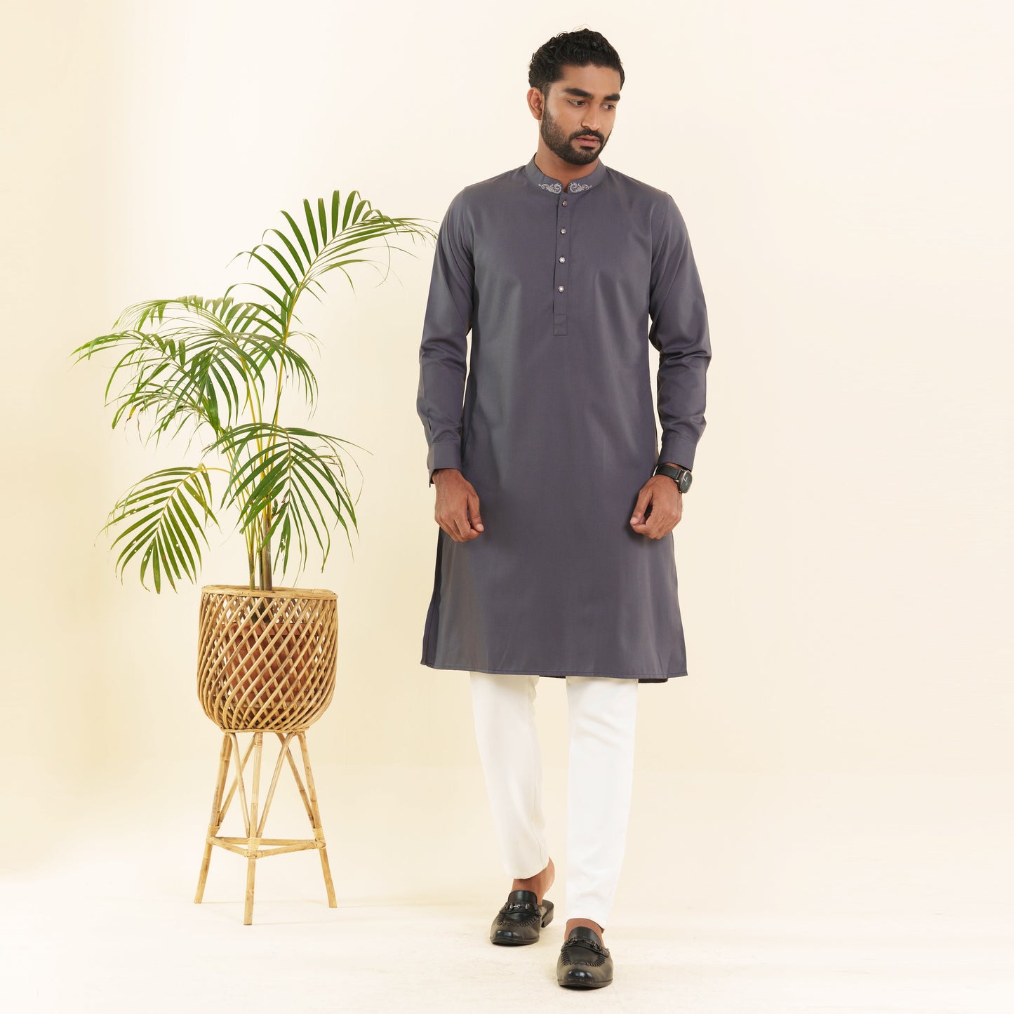 Men's Charcoal Grey Panjabi