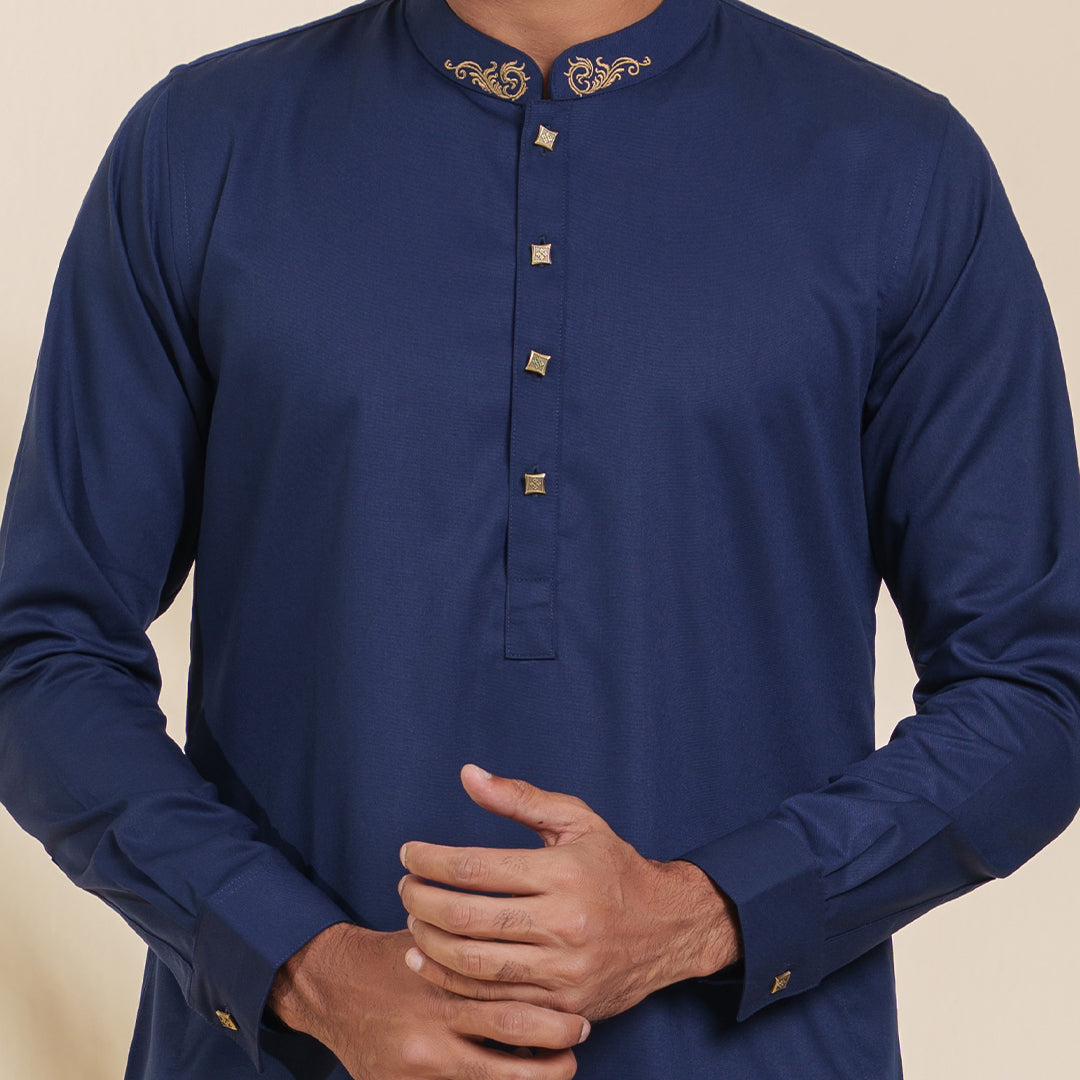 Mens Premium Panjabi- Navy Blue
