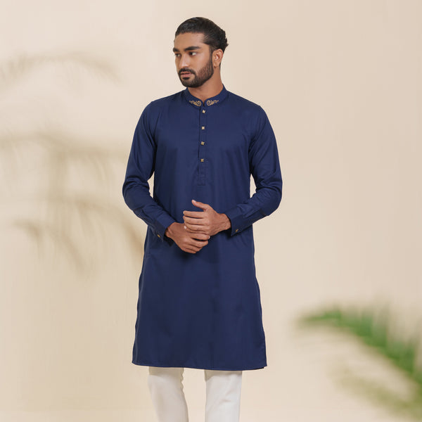 Mens Premium Panjabi- Navy Blue