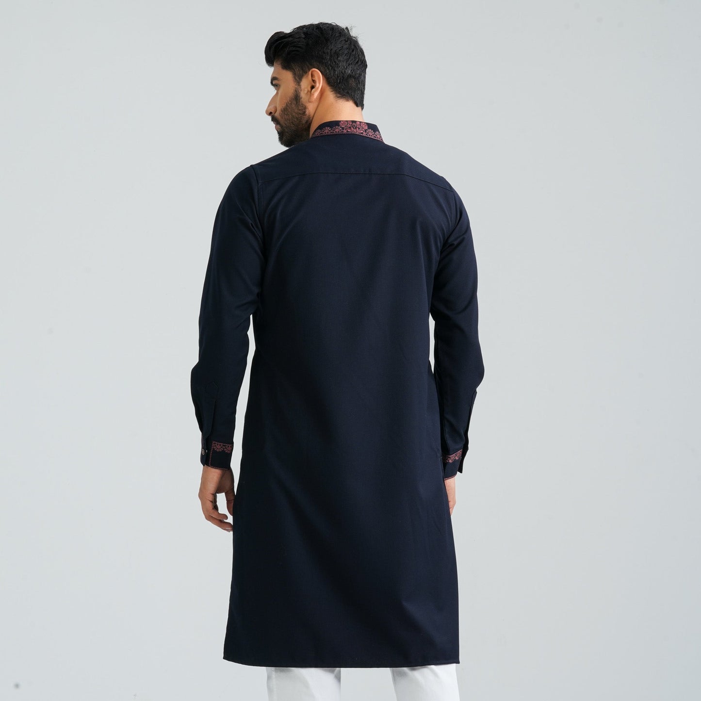Men’s Navy Embroidered Panjabi