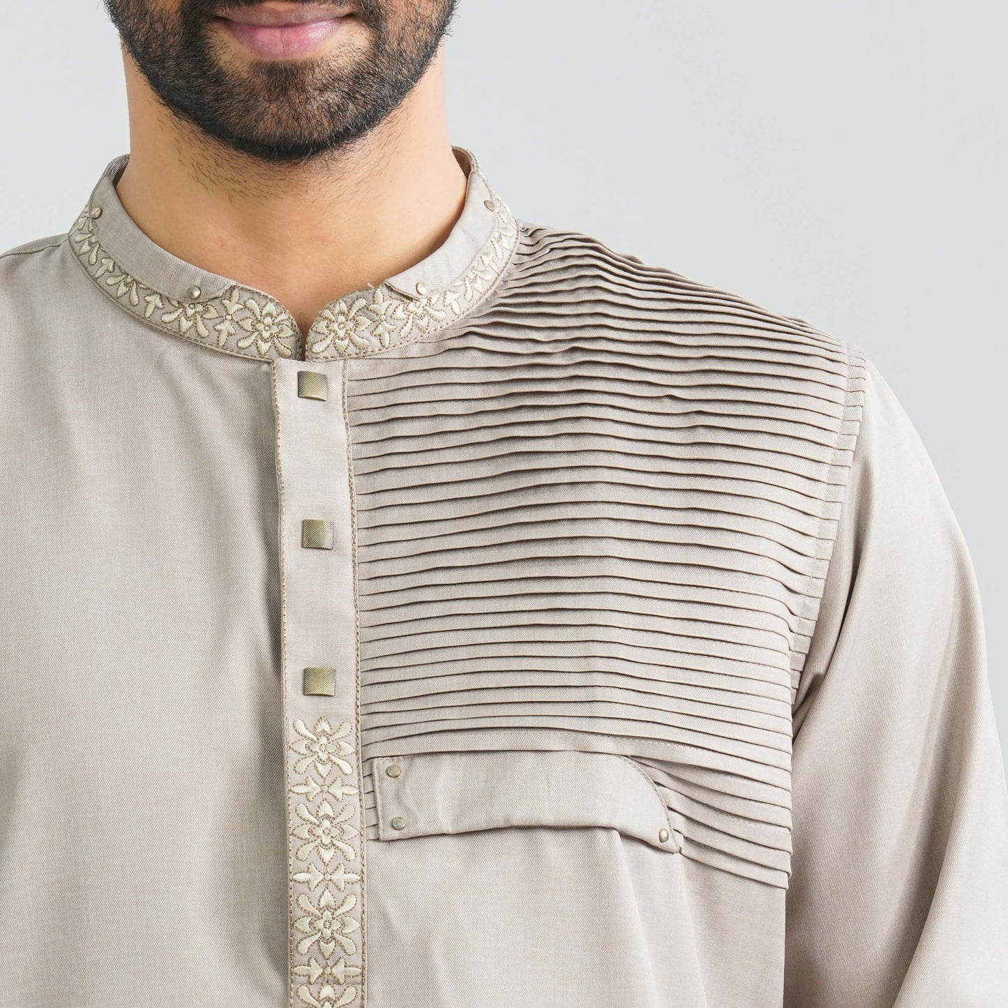 Men’s Brown Embroidered Panjabi
